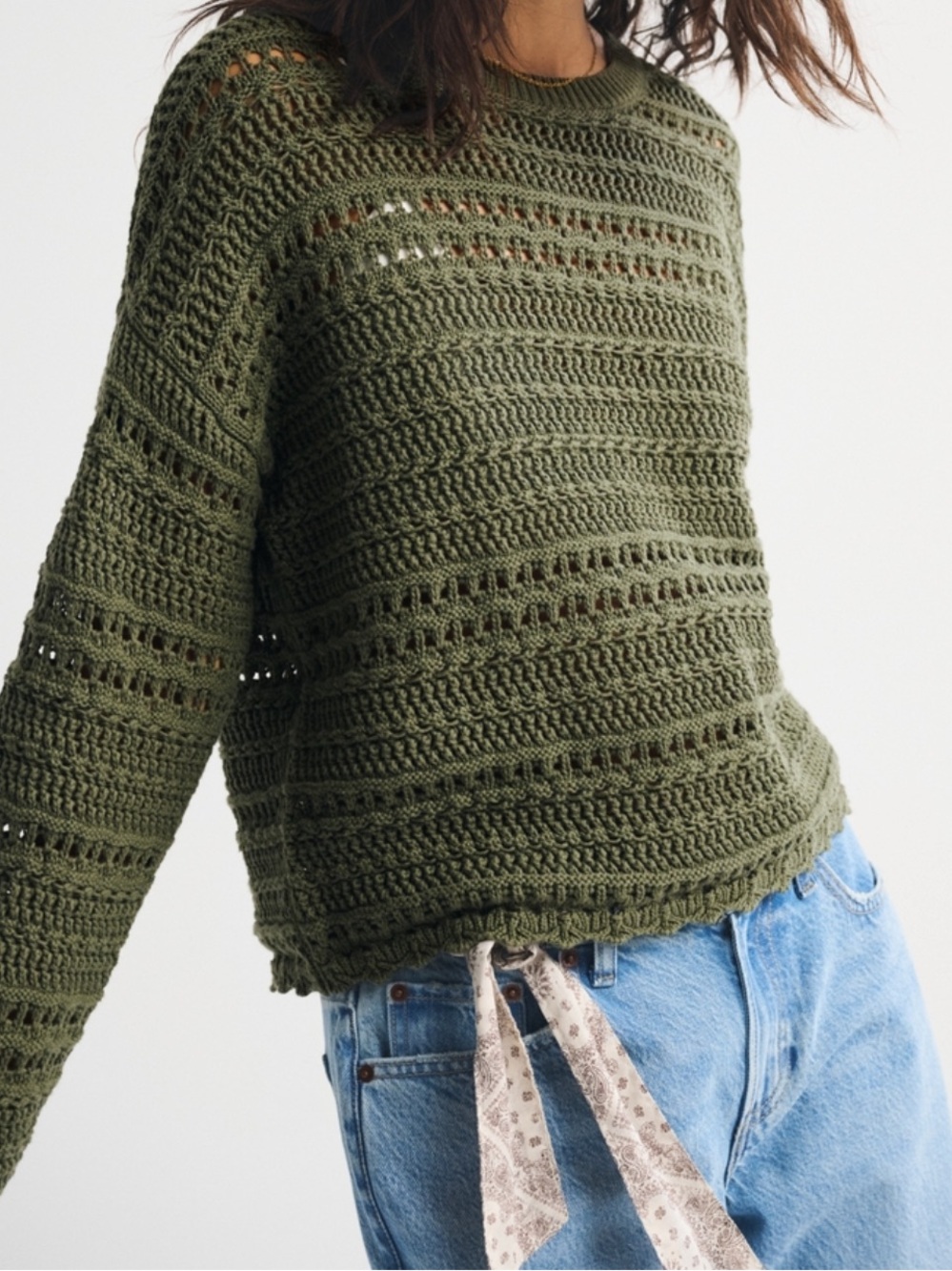 Abercrombie 100% Cotton Stitch Sweater - Picture 2 of 7